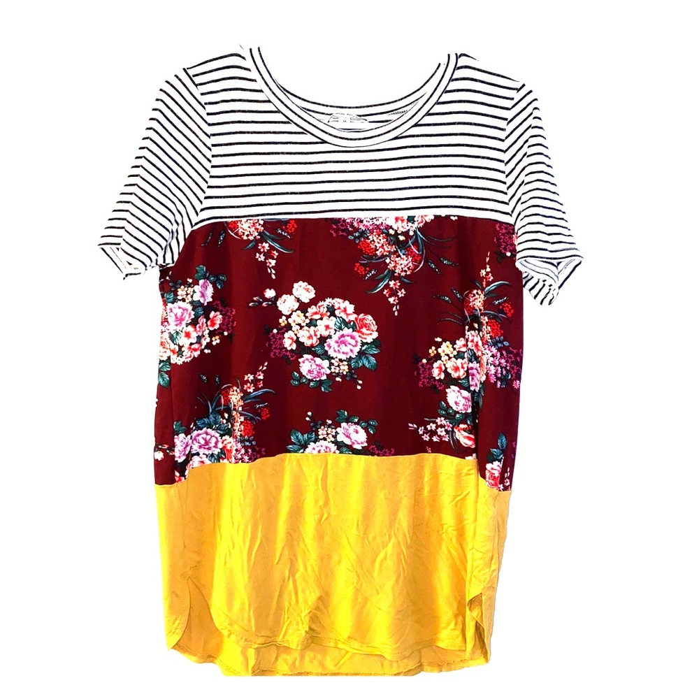 Color block boutique top.